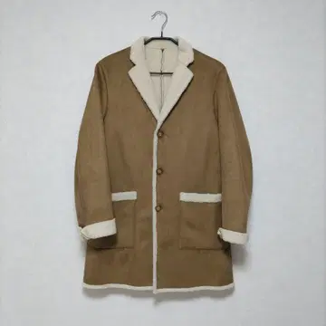 BEAMS 페이크 무스탕 스웨이드 코트 M 브라운