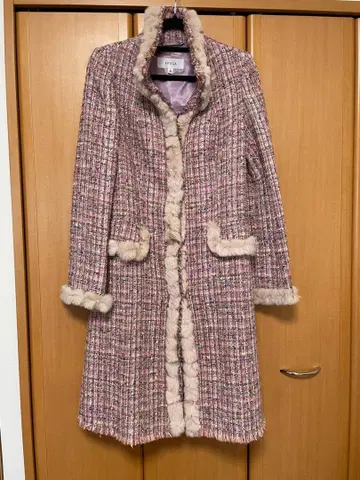 EPOCA 에포카 트위드 퍼 포함 롱 코트 40