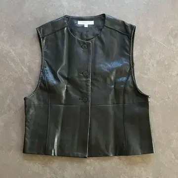 MOUSSY 마우지 여성용 블랙 가죽 베스트