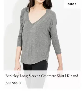 Berkeley 롱 슬리브 캐시미어 셔츠 그레이