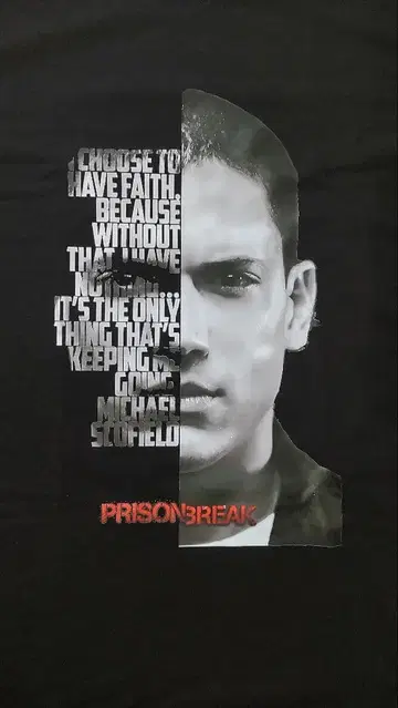 새상품 M 프리즌 브레이크 T셔츠 블랙