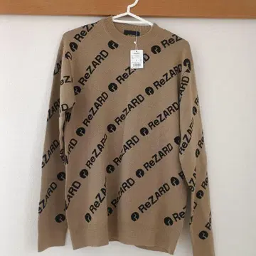 ReZARD 로고 프린트 긴팔 니트 스웨터