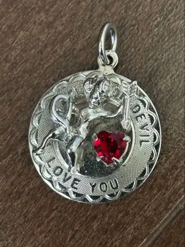 빈티지 데빌 악마 천사 씰 펜던트 탑 럭키 참