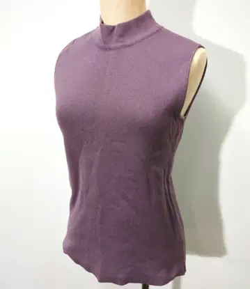 &g'aime 앙제므 하이넥 슬리브리스 니트탑 퍼플