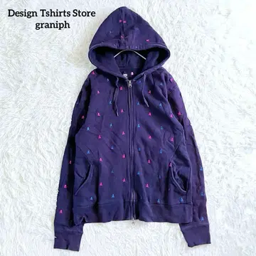 [그라니프] 스컬 모티브 후드티 (M) 집업 후드 코튼 워셔블