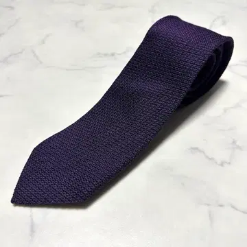 미사용급 새상품급 MACKENZIE 넥타이 퍼플 무지 솔리드 실크 보라색