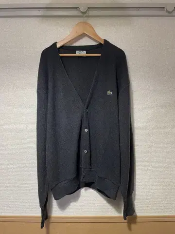 Lacoste 아크릴 가디건 그레이 L