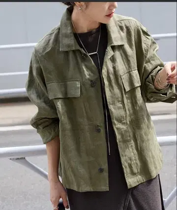 완판 저널 스탠다드 린넨 밀리터리 자켓