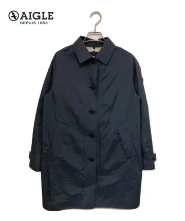 AIGLE 에이글 방수 나일론 스텐카라 코트 네이비