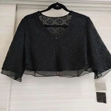 레이스 블랙 볼레로 가디건 오부소매