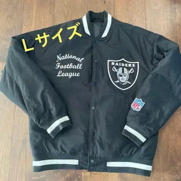 L 사이즈 RAIDERS 레이더스 자수 와펜 바시티 자켓 블랙