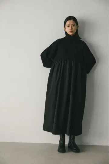 STYLEMIXER 콤비네이션 하이넥 원피스