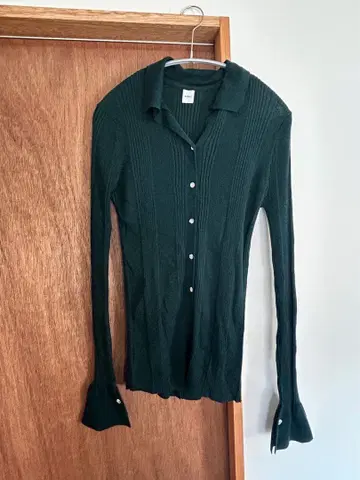 HAKUJI 울 리브 폴로 니트 다크 그린 하쿠지