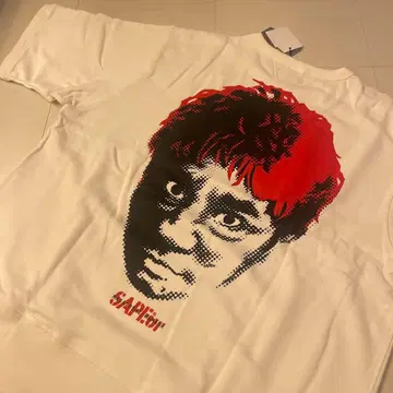 [ SAPEur ] x 하마다 마코토 반팔 후드티 화이트 레드 XL