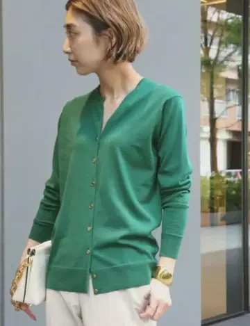 [ 미착용 ] DeuxiemeClasse 크루넥 가디건 골드 버튼