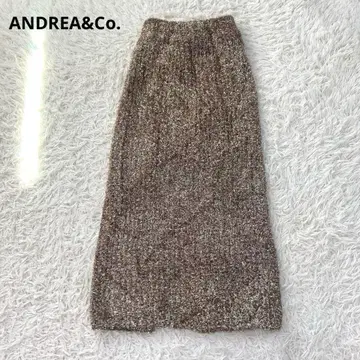 ANDREA&Co. 라메 페더 스커트 yukko 골드 백슬릿