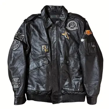 희귀 COOGI 백 로고 와펜 가죽 자켓 블랙 XL 사이즈