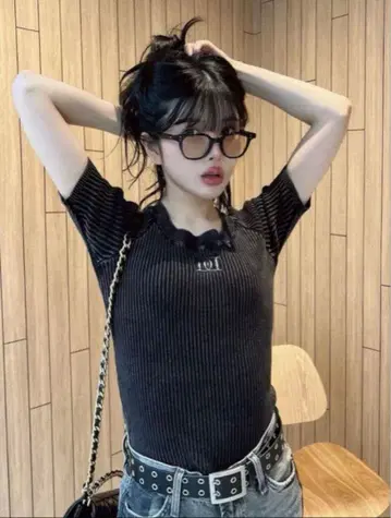 Darich DD 로고 가죽 니트 상의