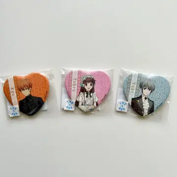 후르츠 바스켓 프린세스 카페 하트형 캔뱃지 3종 세트