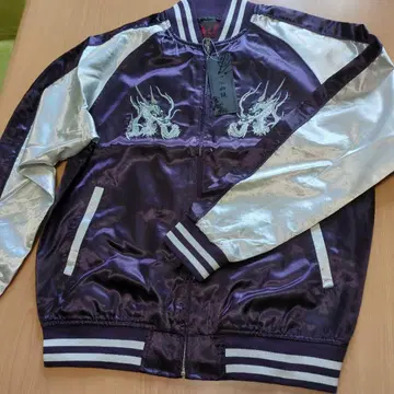 일본제 드래곤 자수 스카잔 보라색 L 사이즈