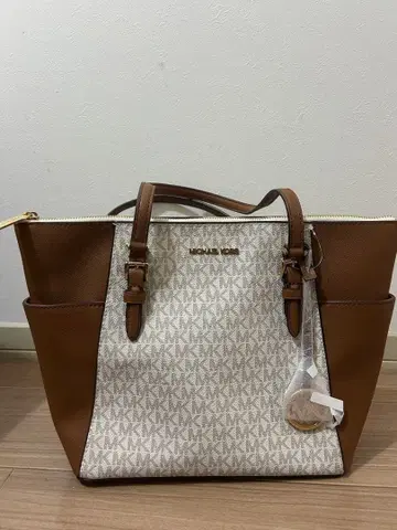 MICHAEL KORS 토트백 브라운/화이트