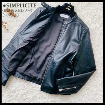 컨디션 최상 심플리시떼 최고급 램 가죽 싱글 가죽 자켓 블랙