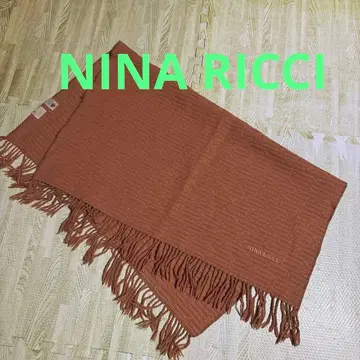 NINA RICCI 스톨 무릎 담요 울 100% 카멜