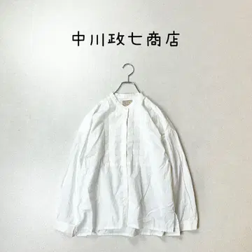 나카가와 마사시치 상점 밴드 카라 코튼 블라우스 일본제