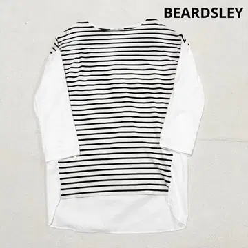 새상품급 비어즐리 보더 도킹 셔츠 티셔츠 화이트 F