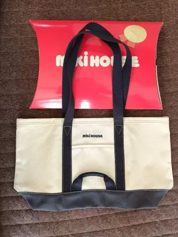 미사용 새상품 miki HOUSE 토트백 아이보리/네이비