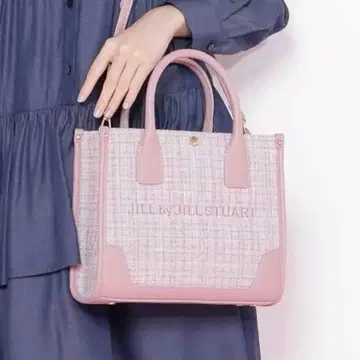 질 바이 질 스튜어트 트위드 숄더 토트 핑크