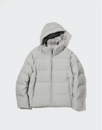 UNIQLO 심리스 다운 후드티/3D 컷 L 라이트 그레이