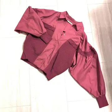 LADY LUCK LUCA 핑크 크롭 셔츠