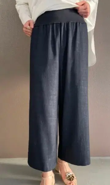 BEARDSLEY 허리 리브 데님 팬츠 인디고 블루 사이즈 1