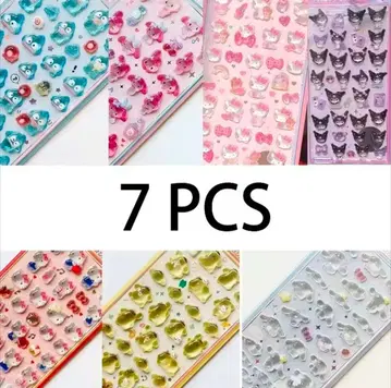 모자 꽁지 드롭 씰 7개 세트 산리오