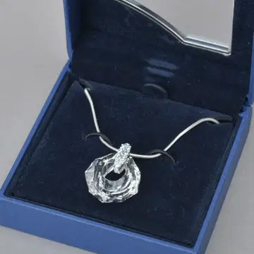 새상품 스와로브스키 크리스탈 목걸이 박스 포함 반지 실버 블루