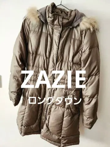 ZAZIE 후드 부착 카키 다운 자켓