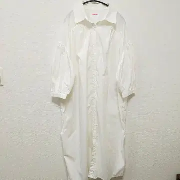 manana 화이트 셔츠 롱 원피스 긴팔