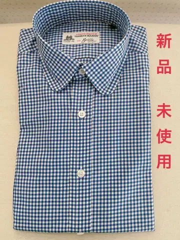 THOMAS MASON 블루 화이트 체크 M