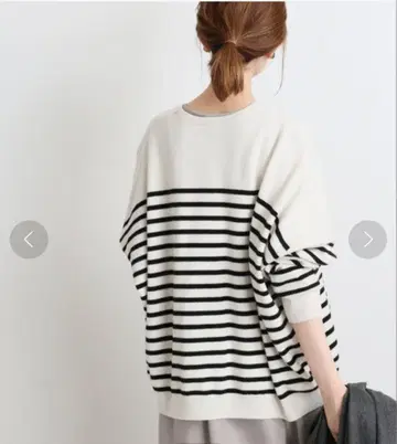 IENA 울 보더 크루넥 풀오버