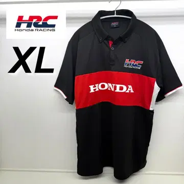 HRC RACING 피케 셔츠 블랙 레드 XL 혼다 레이싱 HONDA