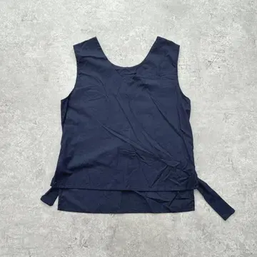 k1604 유어스 슬리브리스 상의 베스트 면마 혼방 벨트 레이어드