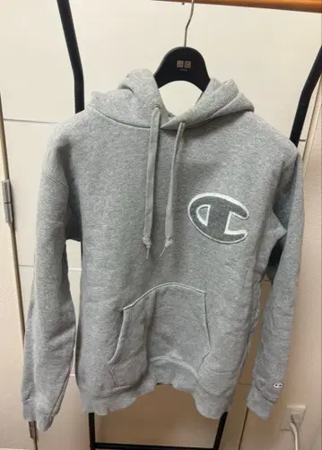 Champion 그레이 후드티 L 사이즈
