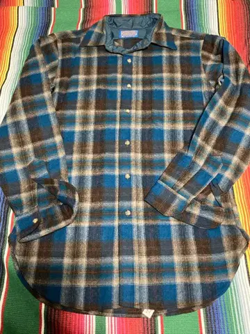 최상급 빈티지 펜들턴 체크 울 셔츠 인기 있는 블루 계열