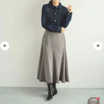 코히나 트위드 에스카르고 스커트 XS short 그레이