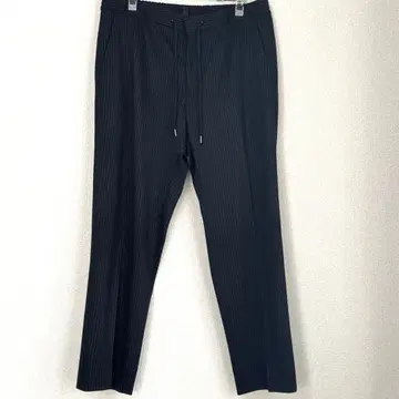 휴고보스 스트라이프 릴랙스 팬츠 허리 밴딩 남성용 50 새상품급 블랙