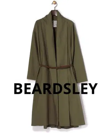 컨디션 최상 비어즐리 롱 러프 겉옷 가운 버튼리스 카키 완판템