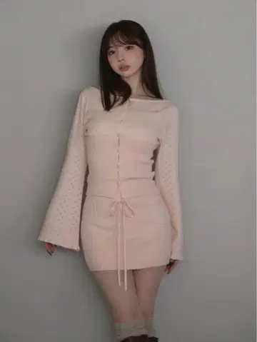 Heart crochet knit set up AM1570