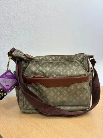 크리스찬 올리비에 숄더백 올리브 x 카멜 페이즐리 무늬