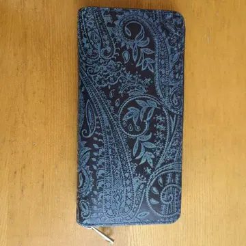 페이즐리 무늬 블랙 장지갑